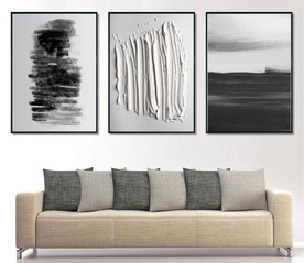 现代北欧极简黑白水墨装饰画