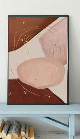 爱马仕北欧抽象几何油画玄关装饰