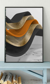 北欧爱马仕抽象几何空间装饰画