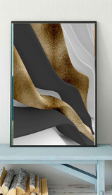 北欧金色抽象几何空间装饰画