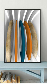 北欧爱马仕抽象几何空间装饰画