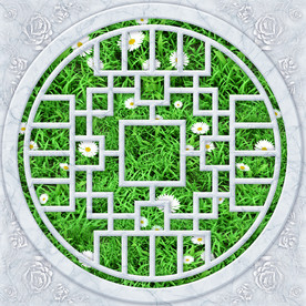 中式大理石草地天顶