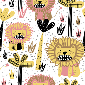 卡通  点子 线条 狮子