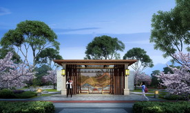 现代中式凉亭长廊景观设计