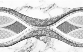 现代北欧水墨大理石拼花背景墙