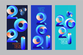 2021创意数字新年海报