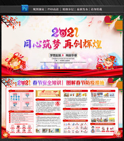 2021牛年展板