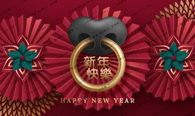 矢量底图包装春联窗花主K