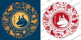 矢量底图包装春联窗花主K