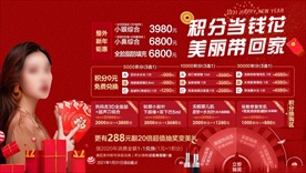 医美新年顾客积分活动海报优惠