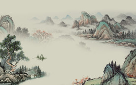 国画 意境新山水画 TIF分层