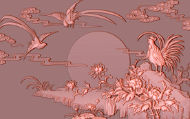 晨光景象铜雕背景墙