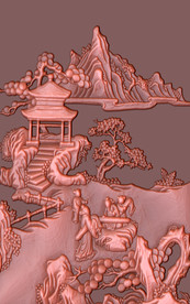 古典浮雕山水玄关