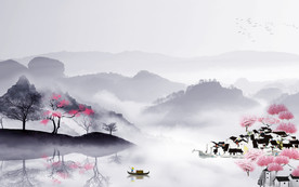 中国风新品山水新画 TIF分层