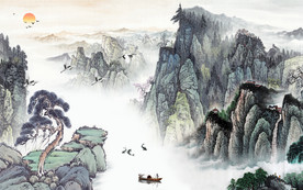 中式 新品山水新画 TIF分层