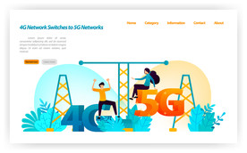 4G 5G 插画
