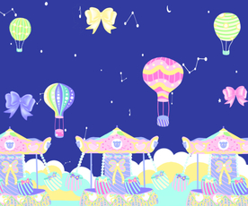 梦幻旋转木马少女浪漫图案