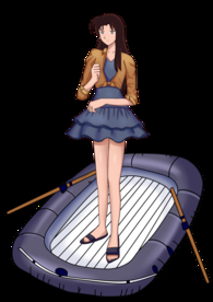 站在皮划艇上的女人