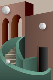 现代北欧3D建筑空间玄关装饰画