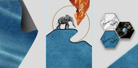 晶瓷立体抽象几何形状装饰无框画