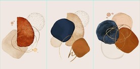 侘寂风抽象几何油画玄关装饰画