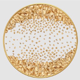 晶瓷现代金色转运鹅卵石装饰画