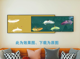 沙发背景挂画 组合画 母子画