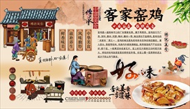 窑鸡背景墙