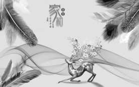 羽毛 高端新北欧画 文件分层