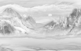 大理石山水电视背景 文件分层画