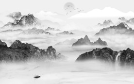 新品新山水无框画 文件分层画