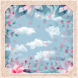 复古花鸟天空大理石天顶