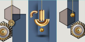 晶瓷现代风抽象立体几何装饰画