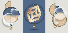 晶瓷现代风抽象立体几何装饰画