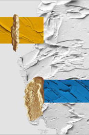 现代抽象立体金色油漆笔刷装饰画