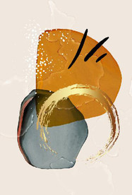 侘寂风现代抽象油画玄关装饰画