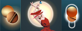 现代晶瓷光影抽象美女装饰画