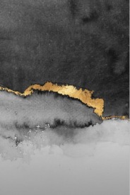 现代抽象金色水墨油画玄关装饰画