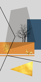 几何玄关晶瓷画