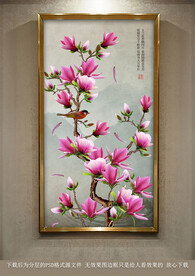 玉兰花装饰画
