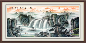 旭日东升 山水画