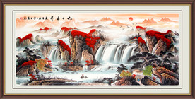 旭日东升 山水画