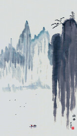 意境禅境水墨山水画