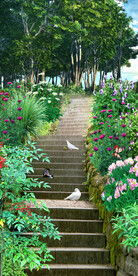 森林风景幽静树林玄关背景墙