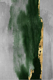 现代抽象金色水墨油画玄关装饰画