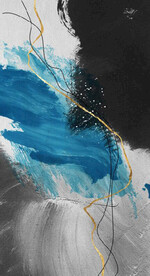 现代抽象金色水墨油画玄关装饰画