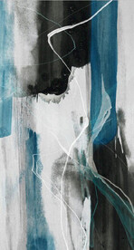 现代抽象蓝色水墨油画玄关装饰画