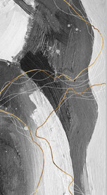 侘寂风抽象金色水墨油画玄关装饰