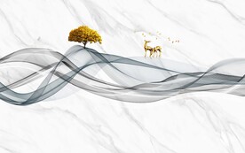 新中式大理石电视背景墙