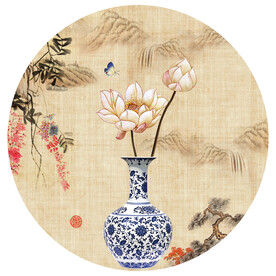 新中式古典荷花装饰画